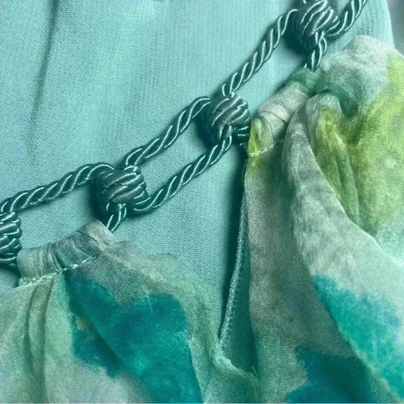 90s y2k Slip Dress Ruffle 44 10 Chiffon Cutout Floral Cocktail ALBERTA FERRETTI - Picture 10 of 14